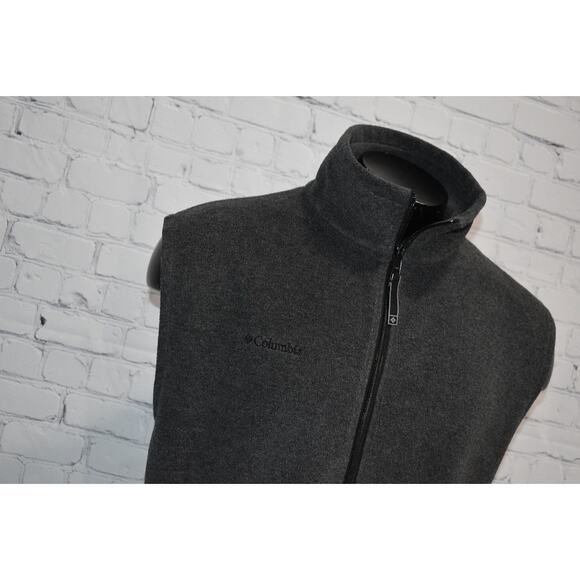 Columbia Fleece Jacket Vest Mens Size XL Camping Hiking Gray Polyester Full Zip - Picture 3 of 6